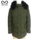Multi Functional Mens Long Padded Coat , Mens Green Quilted Jacket DWR Treatment