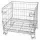 Long Folding 4.8mm Wire Mesh Storage Containers Steel Metal Box Warehouse