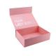 Factory Customizable Rigid Packaging Box With Matte Finish And Pink Folding Magnetic Lid Closure