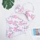 Wrap Halter And Tie front Top With Floral Bikini high cut swimsuit