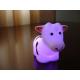 Customized design Holidays gifts goats shaped LED color change PVC Flashing Keychain