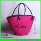 LUDA lady top drawstring handbags rose red wheat straw tote bag for 2016 summer