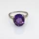 Sterling Silver Ring with 10mmx12mm Oval Purple Cubic Zircon (R206)