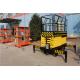 Manual Pull Handle Mobile Boom Lift Hydraulic Scissor Lifter With Full Handrail