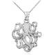 Polished 925 Sterling Silver Octopus Sea Life Pendant Necklace