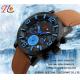 PU leather strap  with alloy case sports watch suitable for climing and  skiing