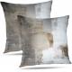 Set of 2 brown art pieces Contemporary decor Gray Home decor Hug pillowcase Pillow case 18X18 inches