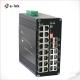 Switch 10T 100T 1000T 24 Port Fiber Optic With IP40 Aluminum Case