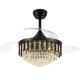 Luxury Remote Control Retractable Invisible Fan Blade Golden Ceiling Fan Light