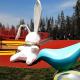 City Cartoon Rabbit Garden Animal Sculptures Fiberglass Outdoor