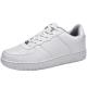 Custom Logo TPR Bottom Leather Casual Sneakers Breathable White Flat Sneakers