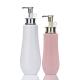 Luxury 300ml 500ml 700ml PET White Pink Unit Popular Customize Logo Gold Pump Plastic Shampoo Bottle