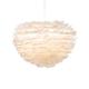 Goose Feather Modern Wood Pendant Light , UMAGE Eos White Wood Glass Pendant Light 