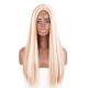 Blonde Straight Natural Human Hair Wigs Extensions White Color