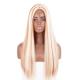 Virgin Front Lace Wig Medium Length Straight Wig Two Color Lace Synthetic Fiber Wig