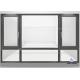 Double Glazed Aluminum Frame Window Horizontal Opening Pattern Finished Surface