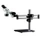 dual magnification stereo microscope two magnification boom stand dual arm  binocular eyepieces