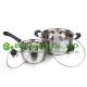 2 pieces stainless steel cooking cookware including fry pan and soup pot and milK pot