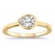0.77ct Yellow Gold Wedding Ring , ODM Bezel Set Engagement Ring for Lady