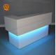 Contemporary LED Small L Shaped Reception Desk Artificial Stone Material