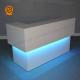 Contemporary LED Small L Shaped Reception Desk Artificial Stone Material