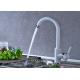 ROVATE Single Handle Brass Kitchen Faucet Deck Mounted White Painting
