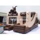 0.55mm PVC Tarpaulin Inflatable Chocolate Jumping Bouncer Castle With Slide