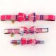 Soft Comfortable Cat Dog Collar With Cute Plaid Bowtie Large Size Neck 14.4-22