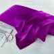 Purple Raw Silk Fabric By The Yard , 22 Momme Woven Vegan Raw Silk Cloth