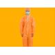 Chemical Resistant Disposable Safety Coveralls , Disposable Orange Overalls