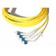 Custom Fiber Optic Y Cable Twisted Connectors 2.0 / 3.0 mm Yellow Jacket