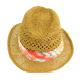 New Designed Layered hat band with vibrant color Women 100% Straw Fedora