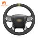 Hand Stitching Black Suede Steering Wheel Cover for Chevrolet Silverado 1500 LD Suburban Tahoe 2014-2018