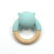Beech Wood Baby Rattle Ring LFGB Silicone Soft Chew Toys For Babies