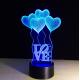 Heart Shape 7 Colors Change 3D LED Night Light with Remote Control Ideal For Birthday Gifts And Party Decoration