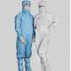 Anti Static Cleanroom Supplies , Polyester Conductive Filament Clean Room Suit