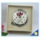 Shinny Gifts Customized Flower Design Round Shape Portable Pocket Mirror