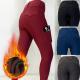 2XS - XL Winter Thickening Warm Women Equestrian Pants High Elastic Red