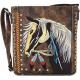 WESTERN STYLE HORSE PURSE EMBROIDERED FLORAL RHINESTONE STUDS CROSSBODY HANDBAGS COWGIRL COUNTRY WOMEN SINGLE SHOULDER B
