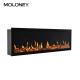 75inch Fake Log Fire Real Flame Effect Flush Mount Electric Fireplace No Heat