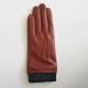 Fashion Knitted Cuffs Womens Soft Leather Gloves Eco - Friendly Red Color