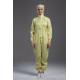 Anti Static Cleanroom ESD coverall yellow color connect with hoods for class 1000 or higer
