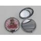 Silver Metal Hand Travel Round Makeup Mirror 2 Sided For Advertising In Supermarket