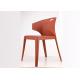 Red Coloured Plastic Dining Chairs Stain Resistant Nordic Style