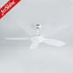 DC Motor 5 ABS Blades Ceiling Fan , White 3 Color Led Light Decorative Ceiling Fan