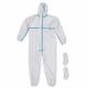 Non Sterile Disposable Isolation Gown , White Color Disposable Protective Suit