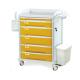 ICU dressing medication Yellow Mobile ABS Medical Trolley Cart