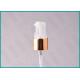 Shiny Gold Cosmetic Pump Dispenser , 18/410 Double Wear Pump With PP Dustcap