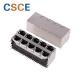 59B Series Stacked RJ45 Connectors 2 * 5 Port Voltage Rating 125 VAC RMS With EMI