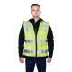 Unisex R128 Zipper Closure Reflective Warning Safety Clothing Vest with Multi Pockets
